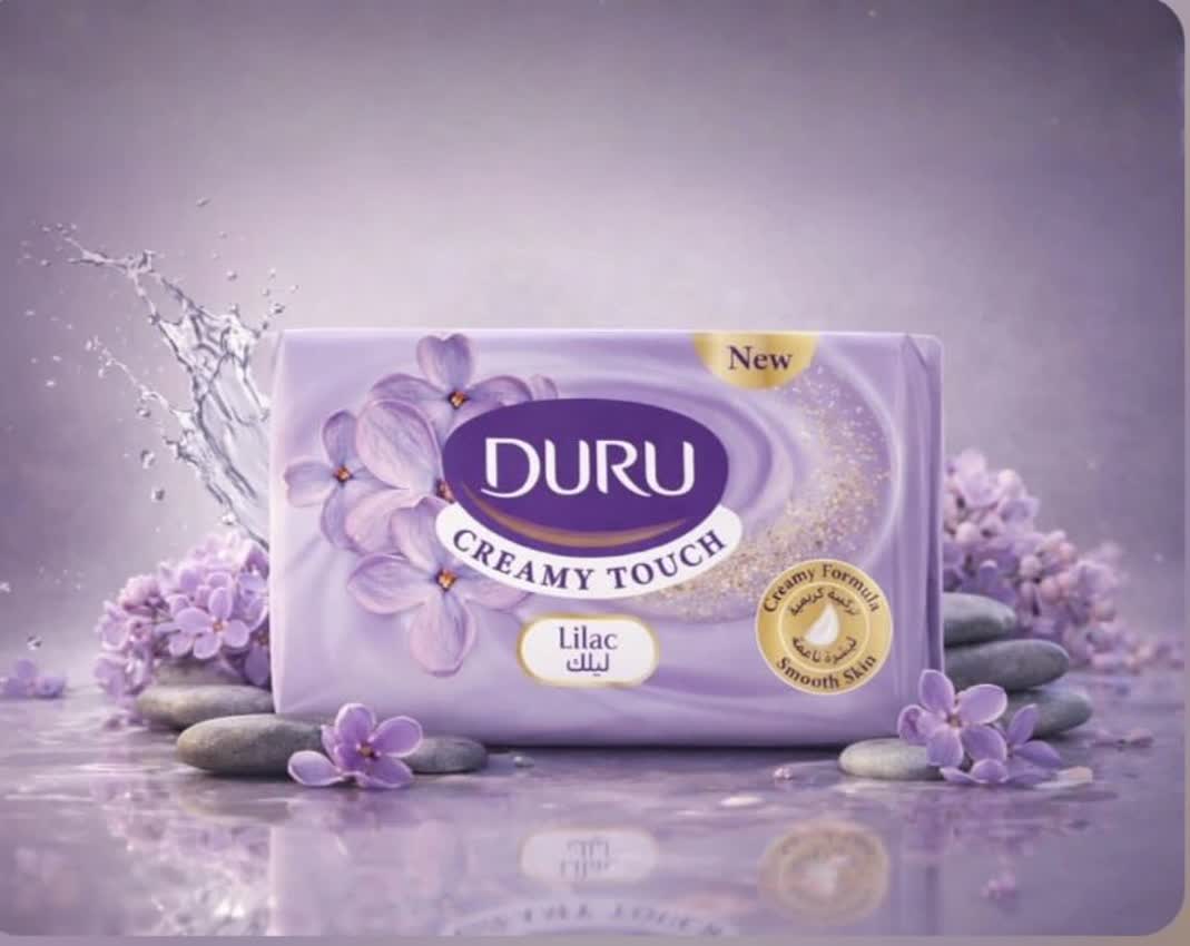 صابون جامد دورو (DURU)  سری Creamy Touch با رایحه گل یاس بنفش