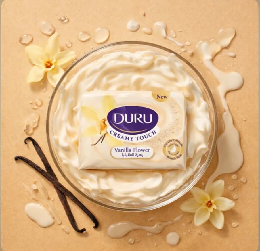 صابون جامد دورو (DURU)  سری Creamy Touch با رایحه گل وانیل